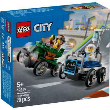 LEGO 60459 City Great Vehicles Raceautopakket: vliegtuig vs. ziekenhuisbed